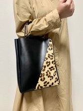 画像をギャラリービューアに読み込む, Rak:M ラクエム ハラココンビハンドルバッグ(牛革×レオパード) LHB-003