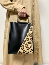 画像をギャラリービューアに読み込む, Rak:M ラクエム ハラココンビハンドルバッグ(牛革×レオパード) LHB-003