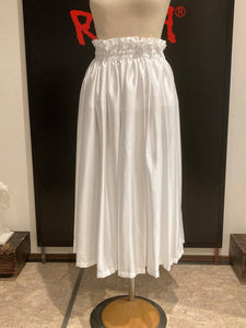 パウドレス サテン ホワイト 80センチ丈 2連ゴム Ｗ-008